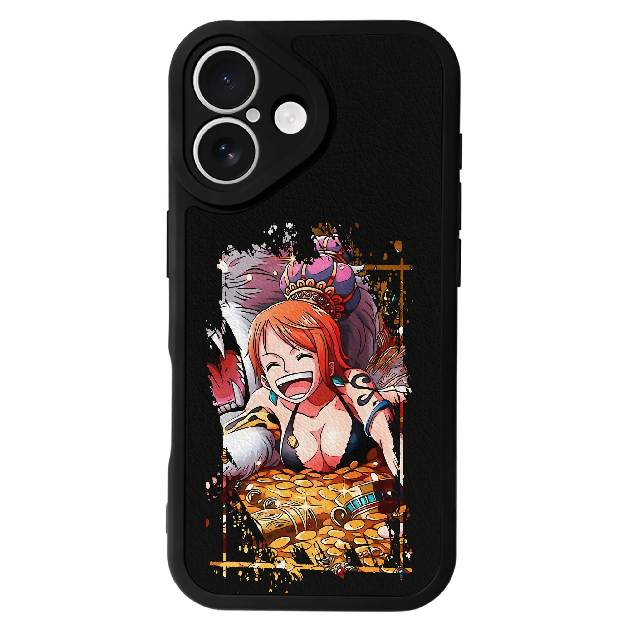 ワンピース グッズ ナミ - IPhone 16シリーズ対応 ・ シリコンスマホケース ・ レザー調 ・ 高精度フィット ・ 耐衝撃 ・ ワイヤレス充電対応 ・ 精密カット